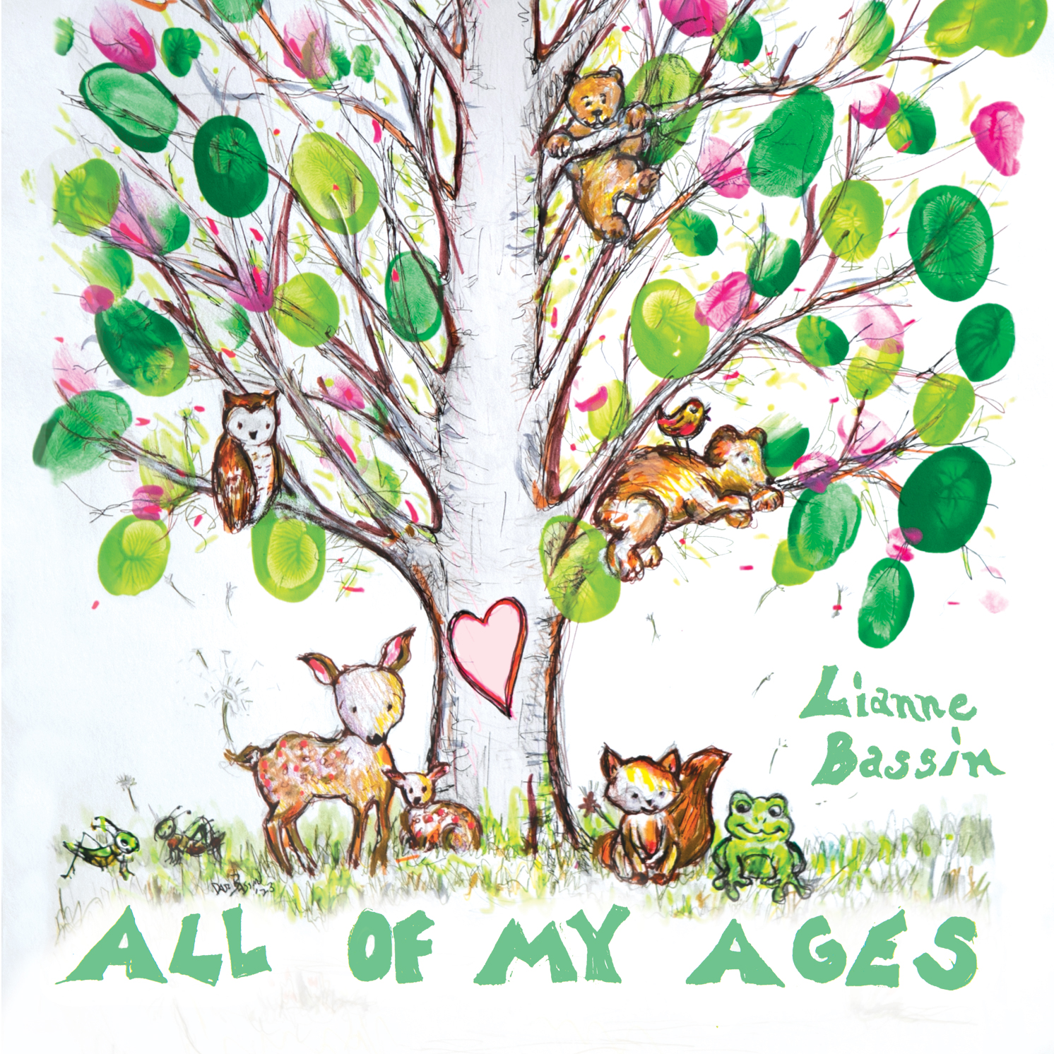 image of illustration with animals climbing a tree